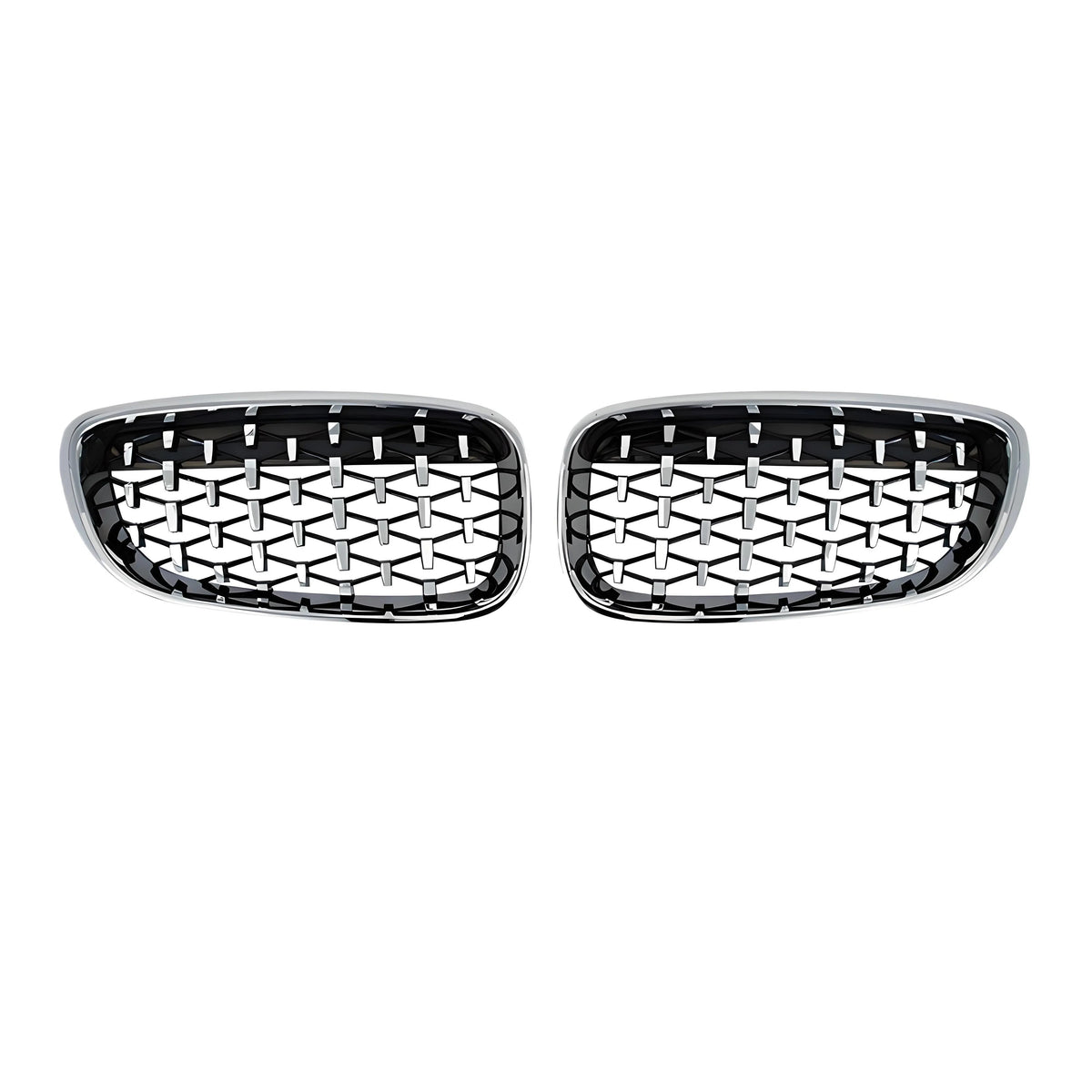 BMW Front Grille Double Slat – Gloss Black Chrome – Compatible with BMW G20 G21 3 Series – Front Exterior