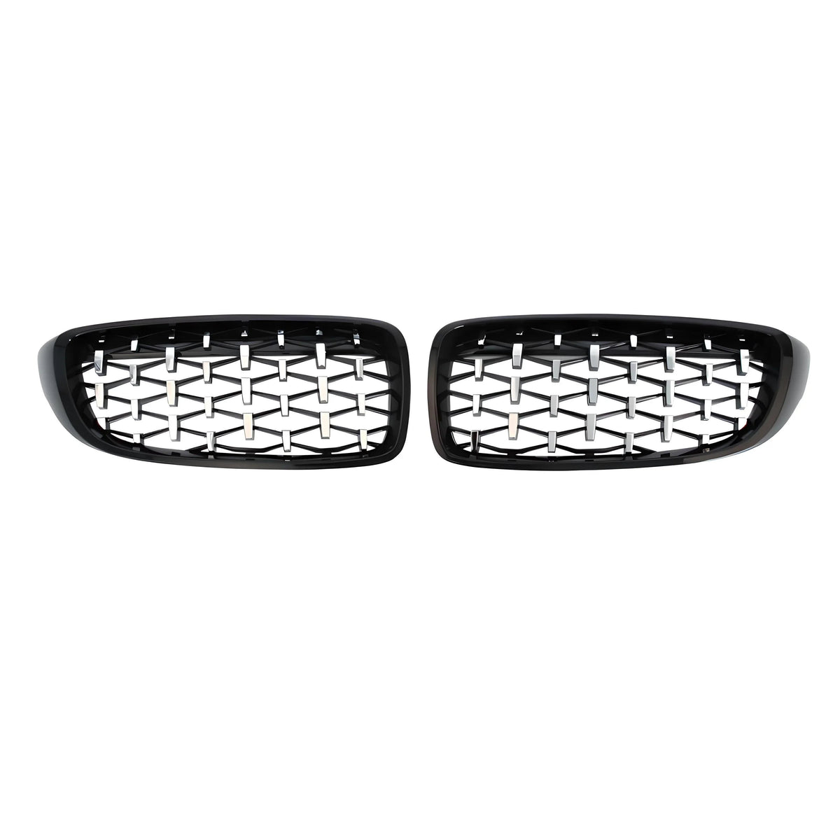 Front kidney grille pair – Black Gloss with Chrome – Compatible with BMW 5 Series G30 G31 – Front