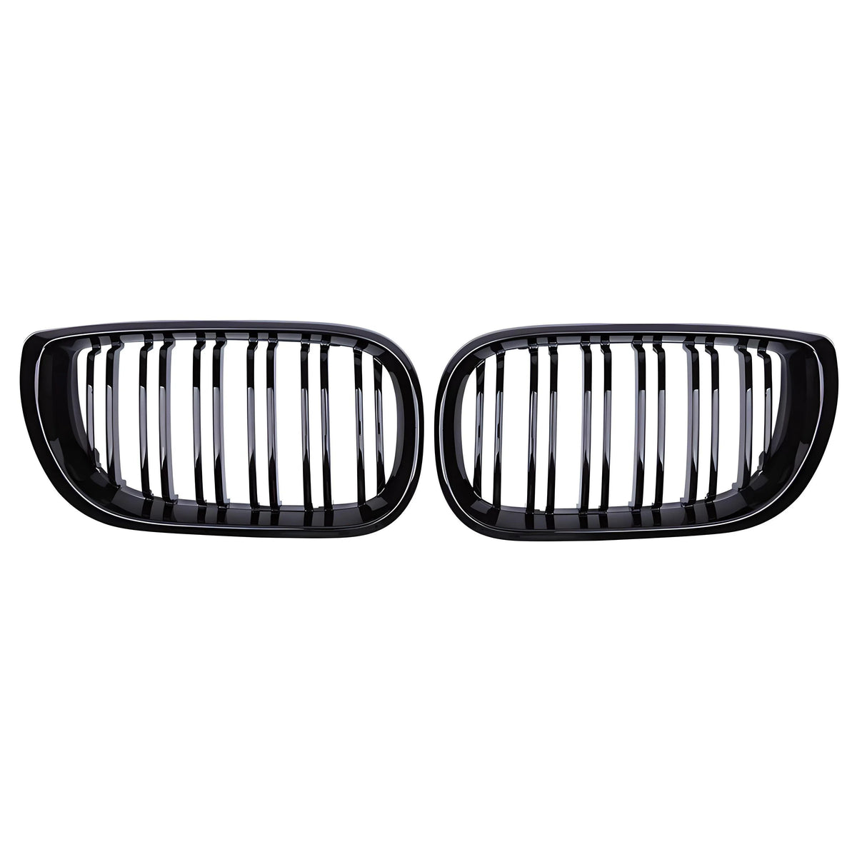 Split Dual Slats Gloss Black Front Grilles – Gloss Black – Compatible with BMW F20 F21 1 Series – Front